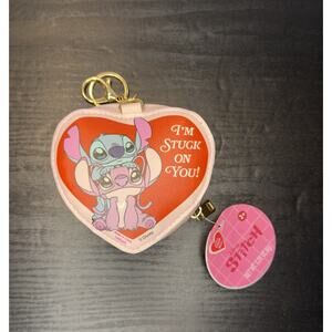 Disney Stitch & Angel Candy Heart Keepsake Keychain/Coin Purse NWT